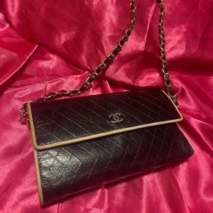 Authentic Chanel Quilted WOC Leather Wallet Purse